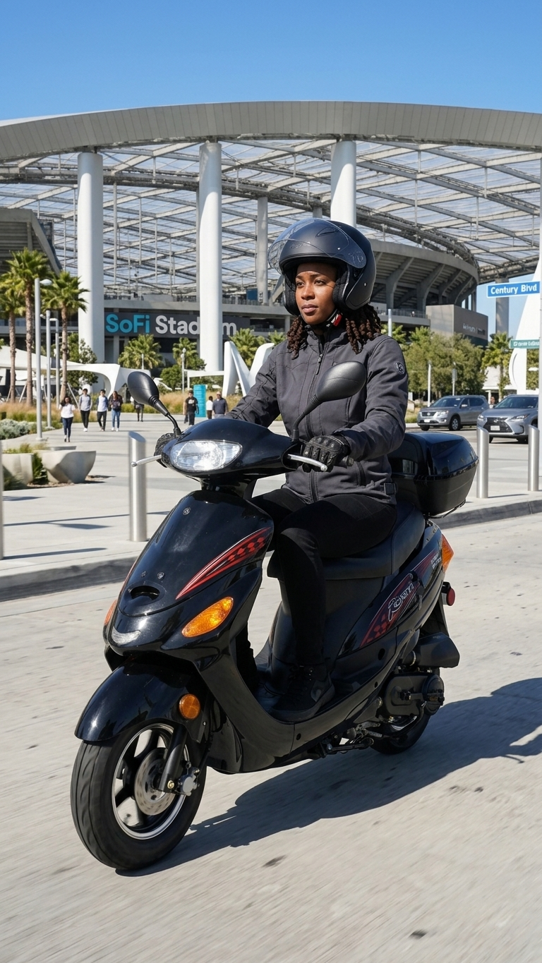 50cc scooter near SoFi Stadium Inglewood California — FE Motorsports