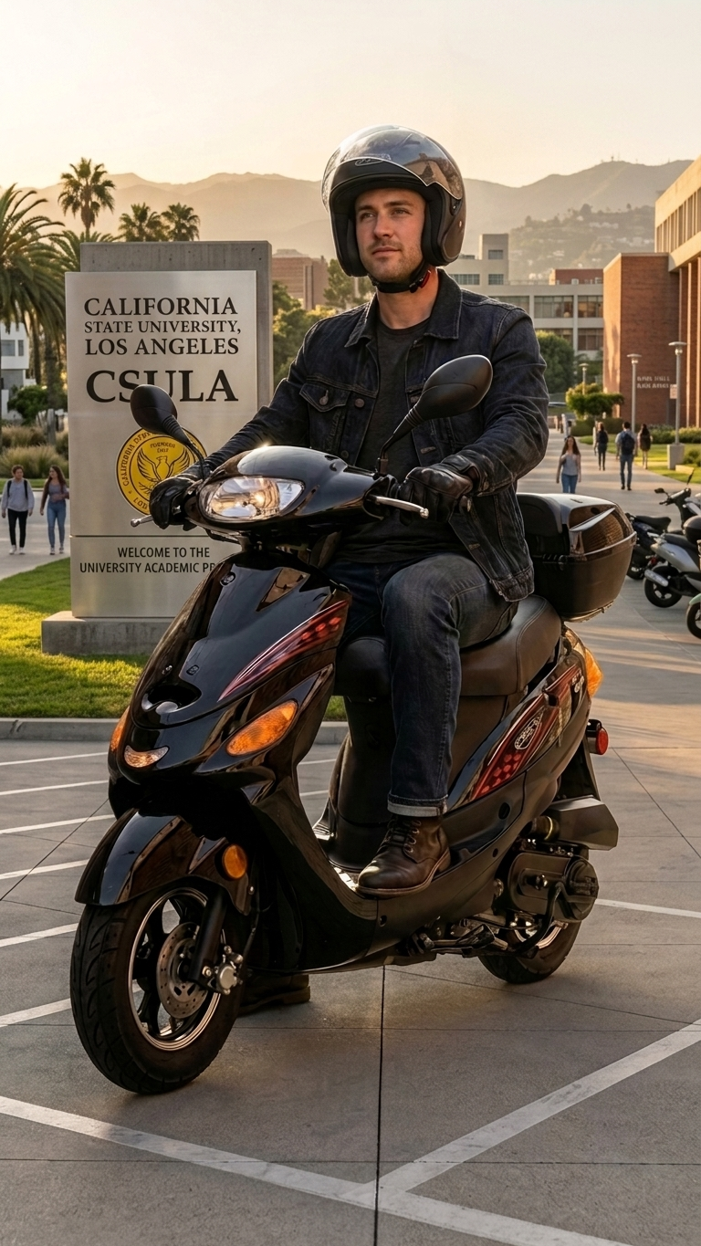 50cc commuter scooter for Cal State LA students near Eastern Ave 90032