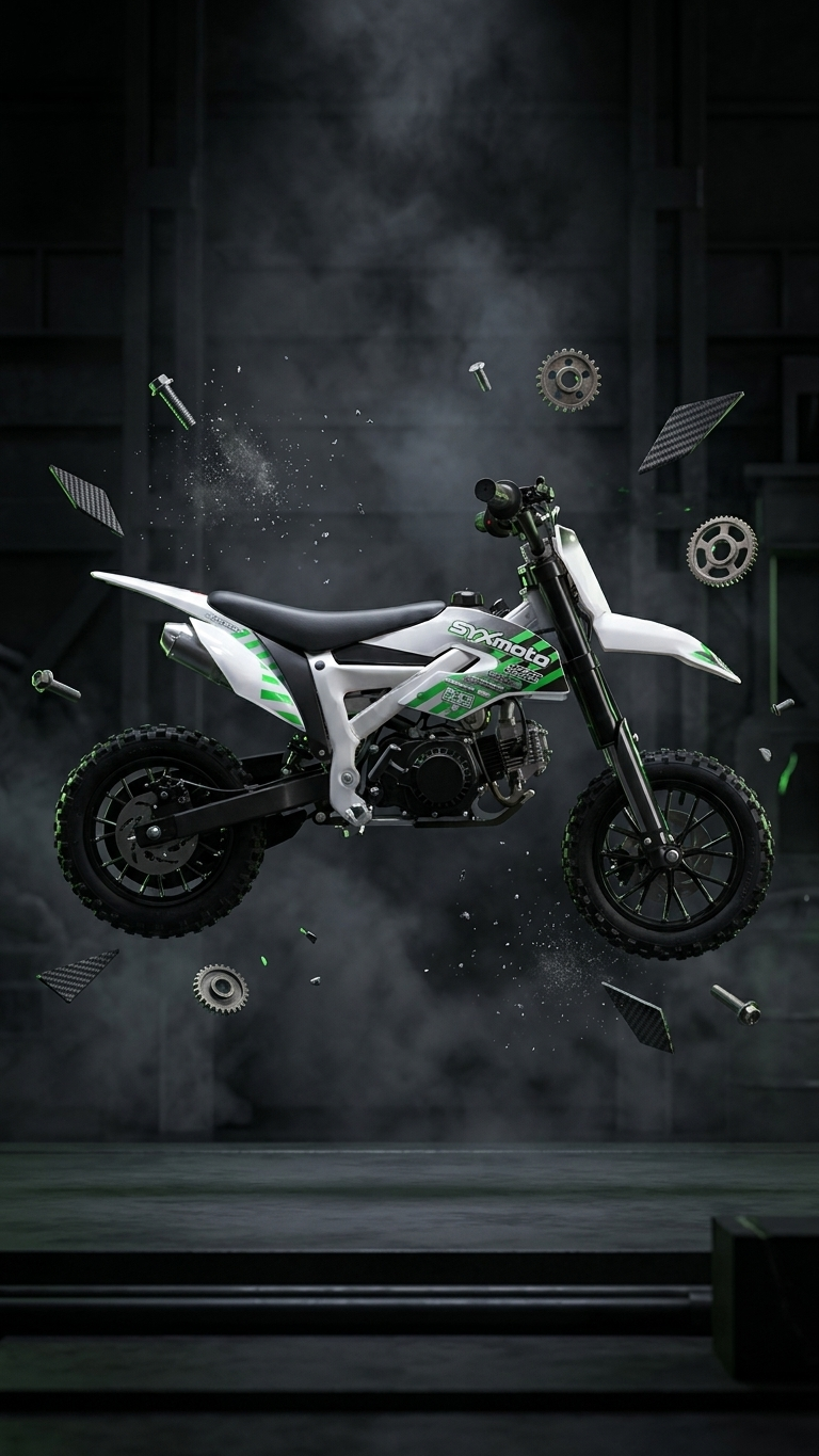 SYXmoto 60cc youth dirt bike studio California — FE Motorsports Los Angeles