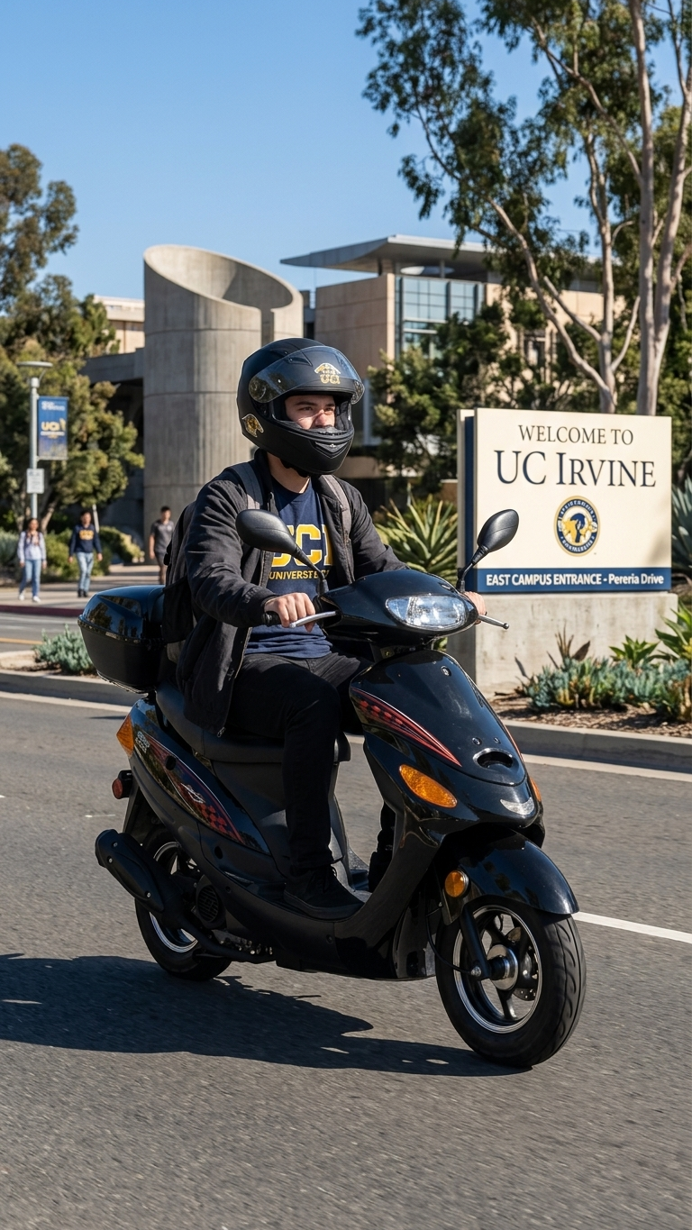 50cc commuter scooter for UCI Anteaters students near Campus Dr Irvine 92697