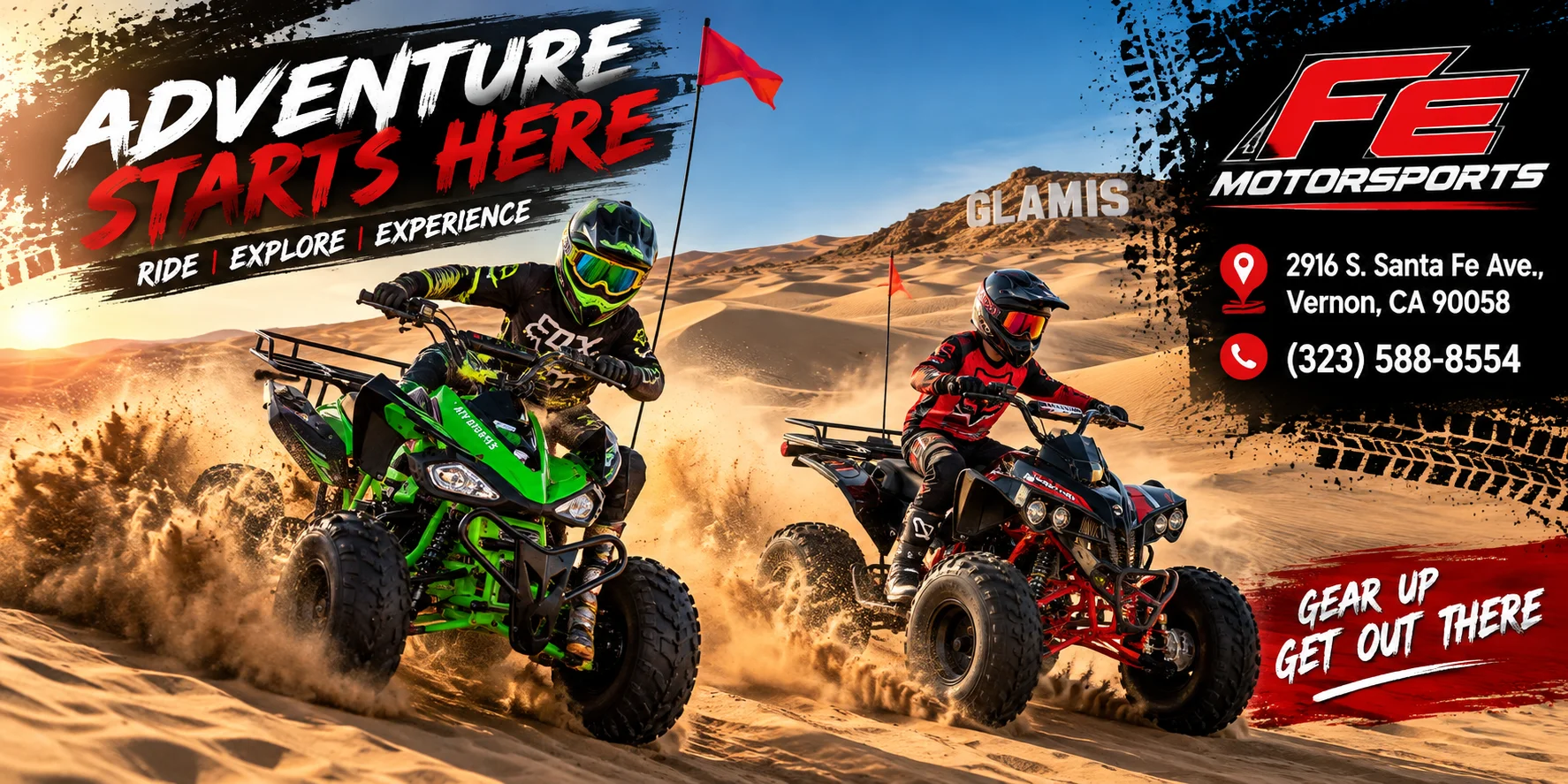 125cc youth ATV off-road riding near Los Angeles — FE Motorsports intermediate ATV guide