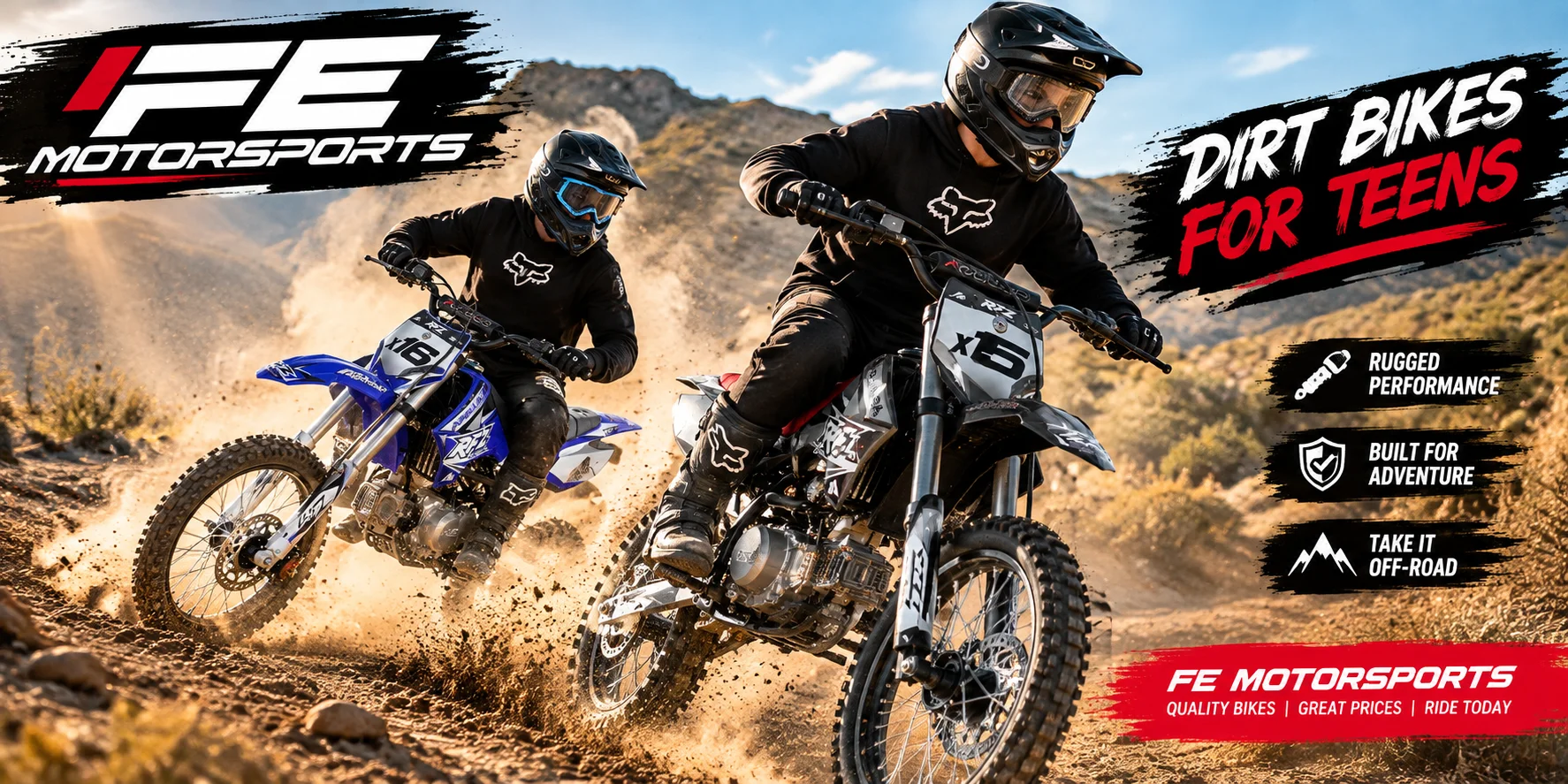 Motos de cross intermedias 125cc Los Ángeles — Apollo X5 y X16 en FE Motorsports